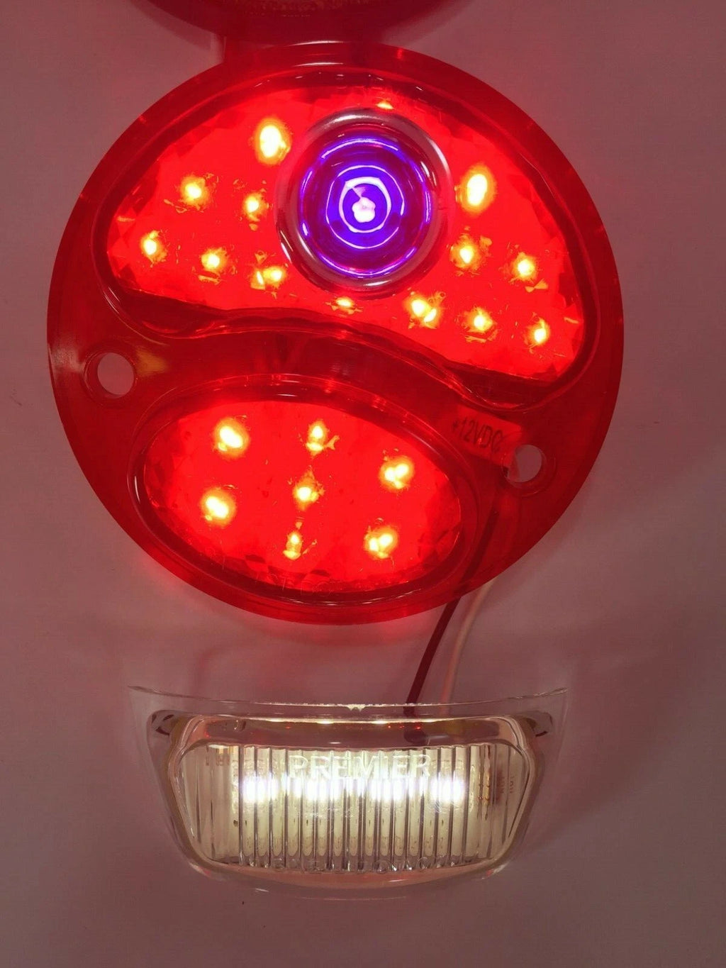 LED Tail Light Stop Light Blue Dot Black Housing Left for Ford Model A (1928–1931)