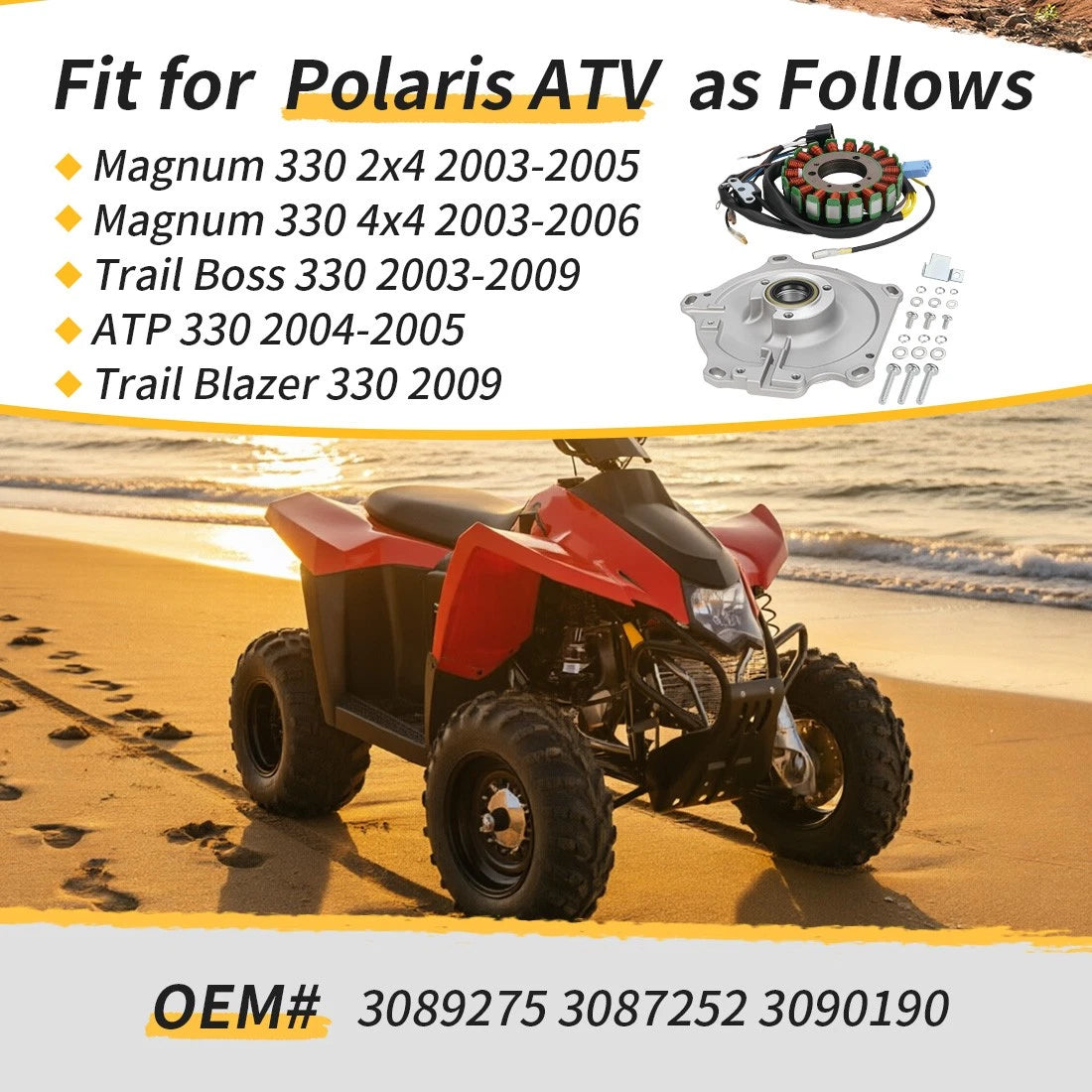 Stator Plate Assembly for Polaris Magnum Trail Boss ATP Trail Blazer 330 (2003–2009)