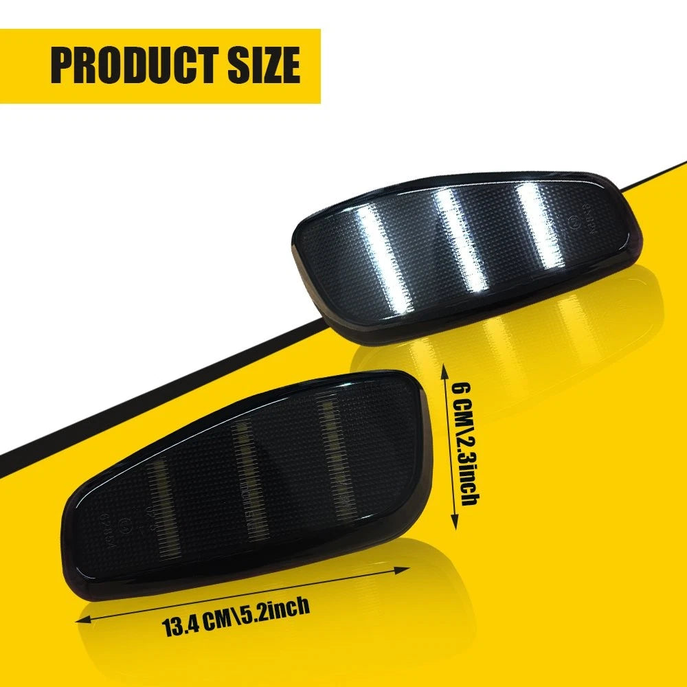 Smoked White/Amber LED Front Side Marker Lights for Jeep Renegade (2015–2023)