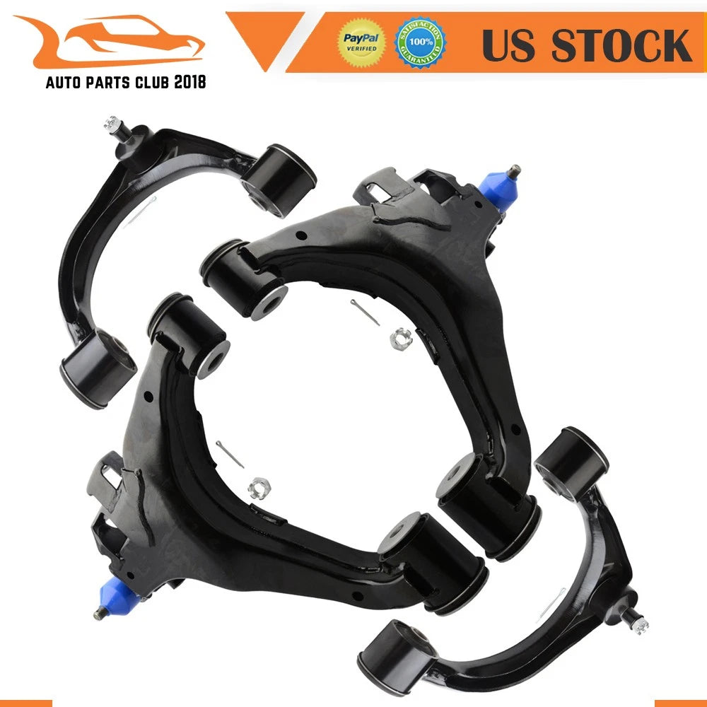 Set of 4 Front Lower Upper Control Arms w/ Ball Joints for Toyota Tundra (2007–2019)