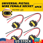Set of 4 Headlight Low Beam Bulb Plug Wire Pigtail Harness H11 H9 for H11 H9