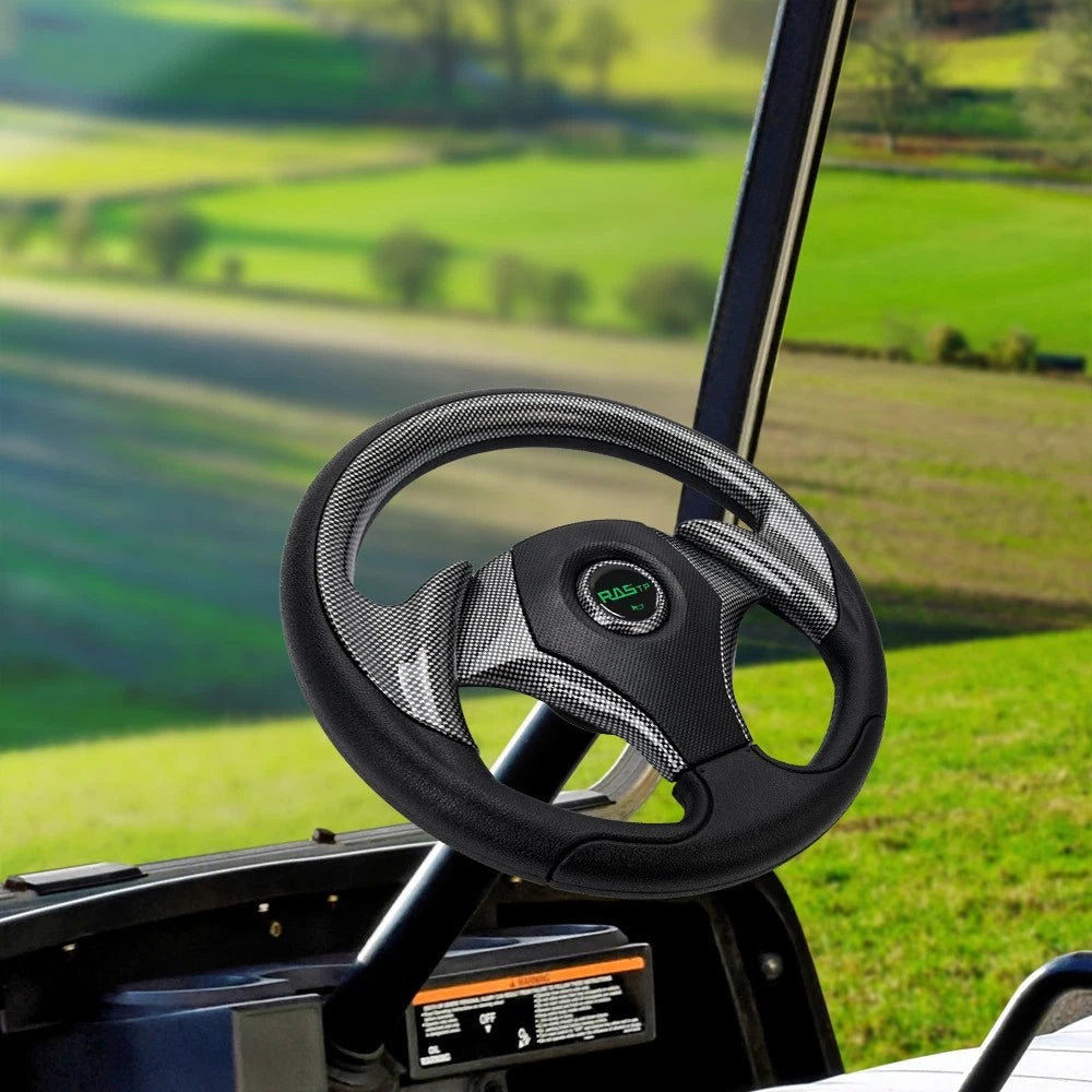 12.5" Carbon Fiber Steering Wheel for EZGO TXT RXV, Yamaha, Club Car (2000–2023)