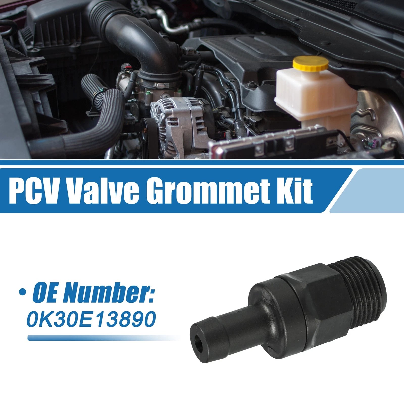 PCV Valve Fittings No. 0K30E13890 for Kia Rio (2001–2005) Black