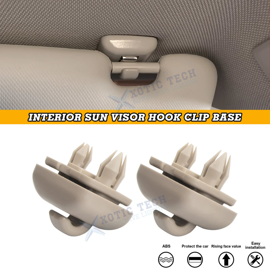 2-Pack Car Sun Visor Clip Hook for Audi A3 RS4 A5 Q3 Q5 (2001–2015) Beige