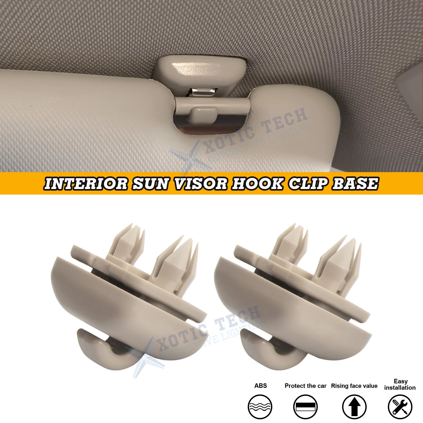 2-Pack Car Sun Visor Clip Hook for Audi A3 RS4 A5 Q3 Q5 (2001–2015) Beige