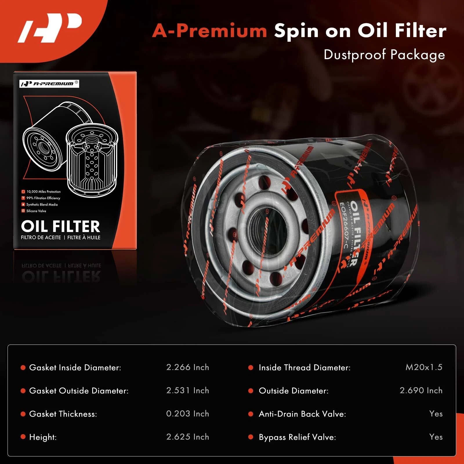 Engine Oil Filter for Honda Civic (2002–2003) and Nissan Altima (2002–2003)