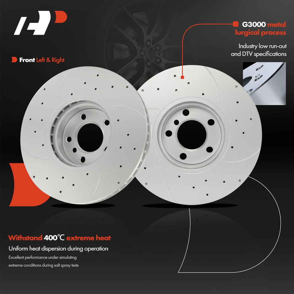 Front Drilled Brake Rotors & Ceramic Pads for BMW F10 (2011–2017)