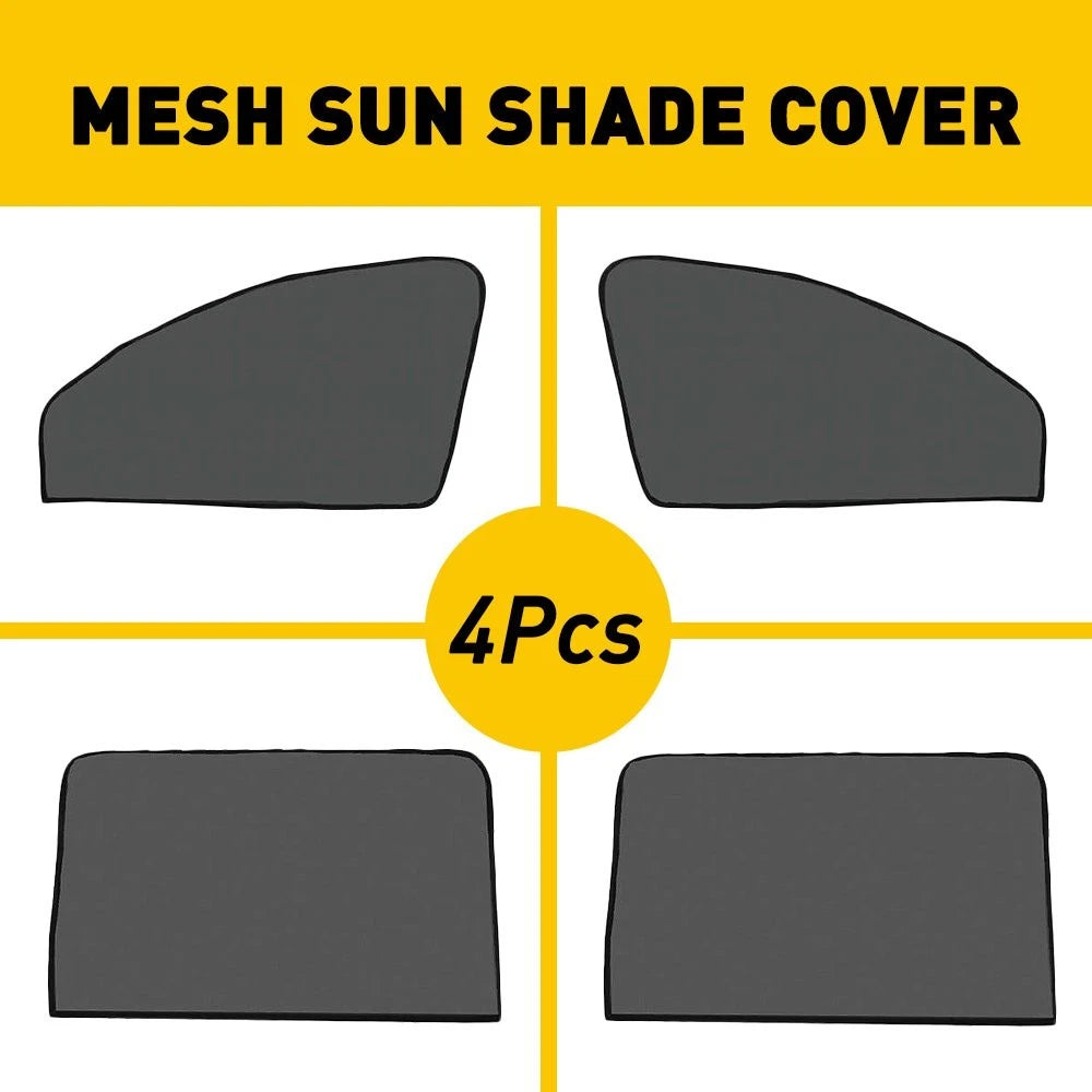 4X Magnetic Car Window Sun Shade for Universal Fit (UV Protection)