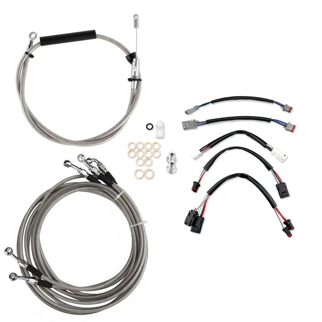 12" Chrome Extended Brake Line for Harley Electra Glide, Road King