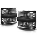 Projector Headlights for Chevy Silverado 2500HD/3500HD (2015–2019) Black/Clear