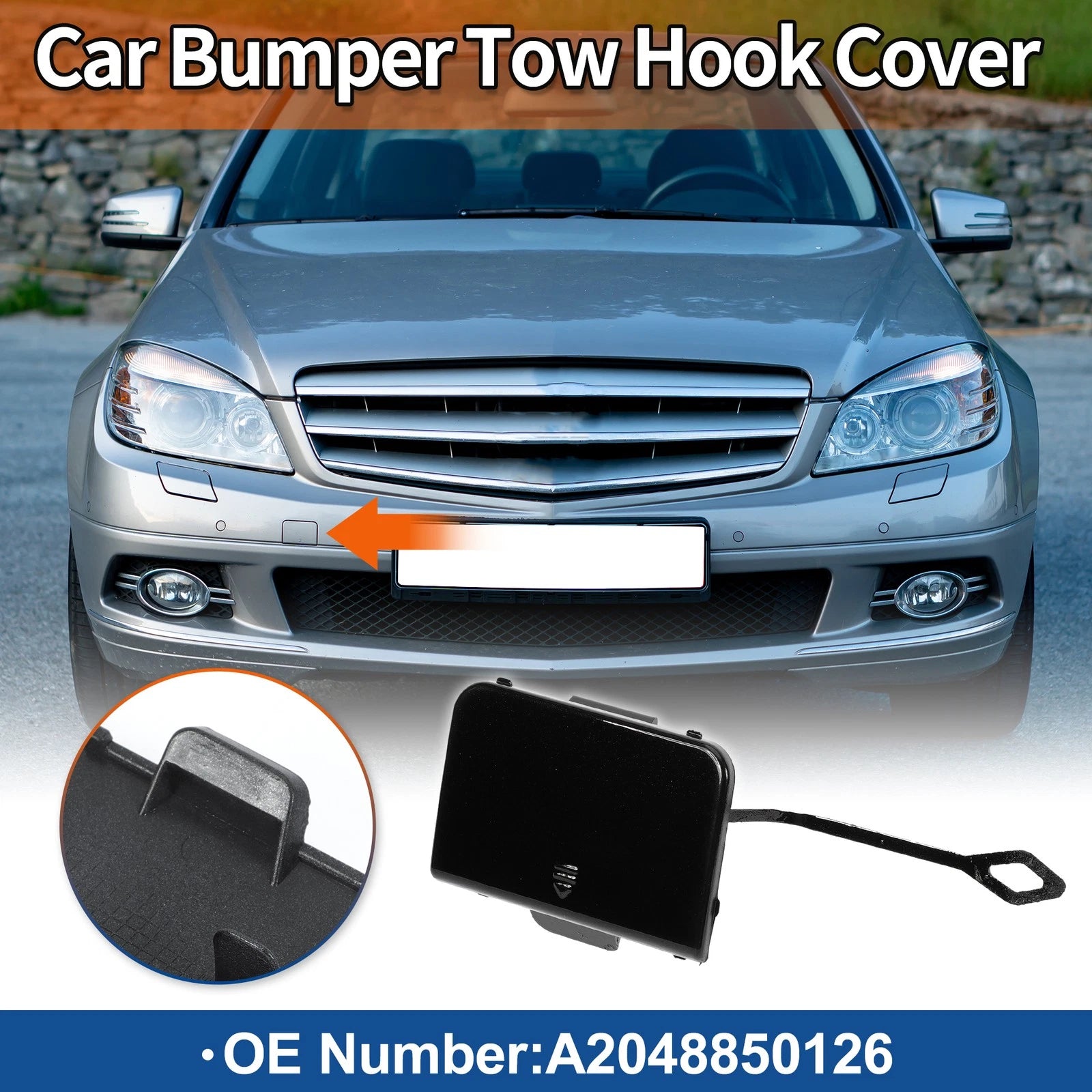 Tow Hook Cover for Mercedes-Benz C-Class W204 (2007–2015)