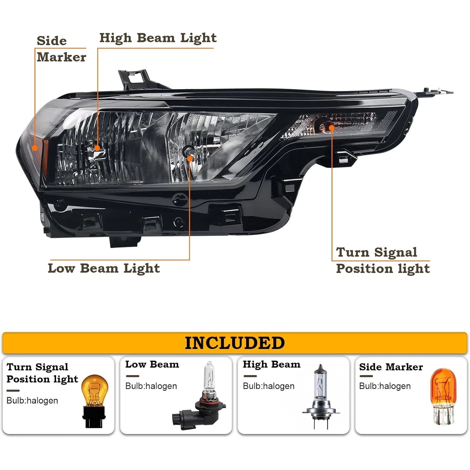 Halogen Headlight Right Passenger Side RH for Chevrolet Colorado (2023–2025)