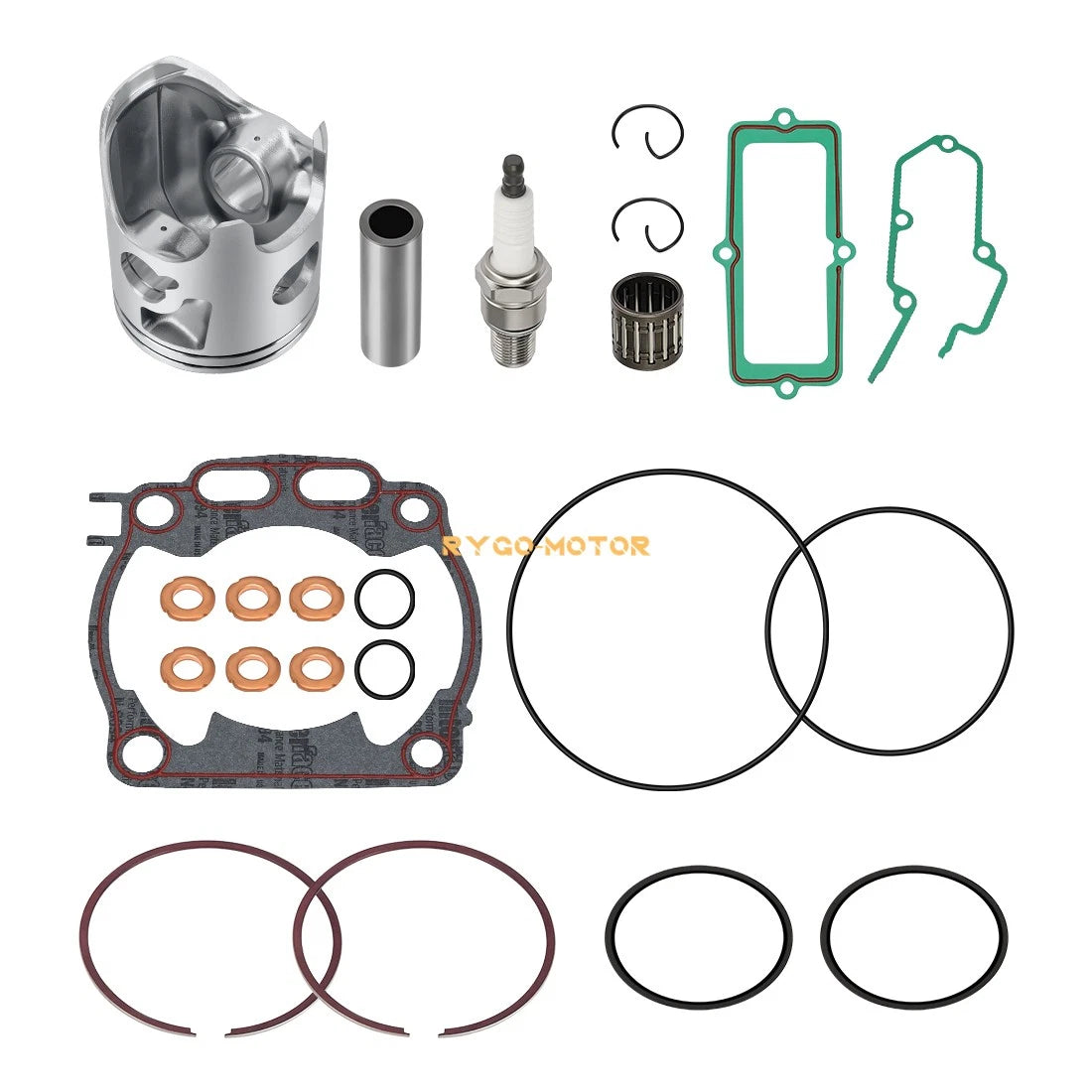 Piston & Rings Kit with Top End Gaskets for Yamaha YZ250 YZ250X (2005–2024) 66.4mm STD