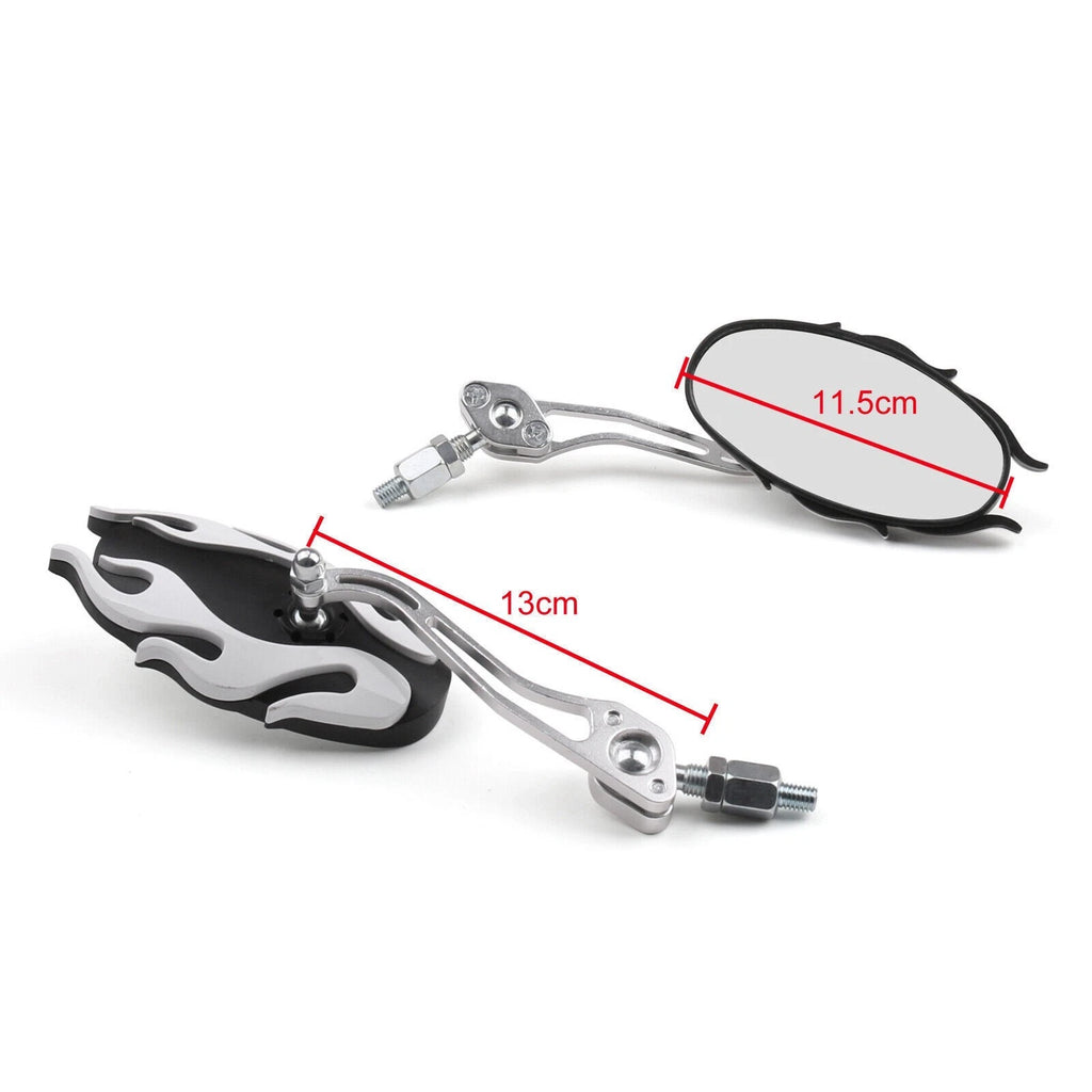 Universal Rearview Mirrors for Motorcycle (8mm 10mm) - White