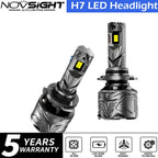 2X H7 LED Headlight Bulbs for NOVSIGHT (6500K, 50000LM)