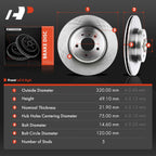 2x Rear Disc Brake Rotors for BMW 330Ci 2001–2006 330i 2001–2005 330xi