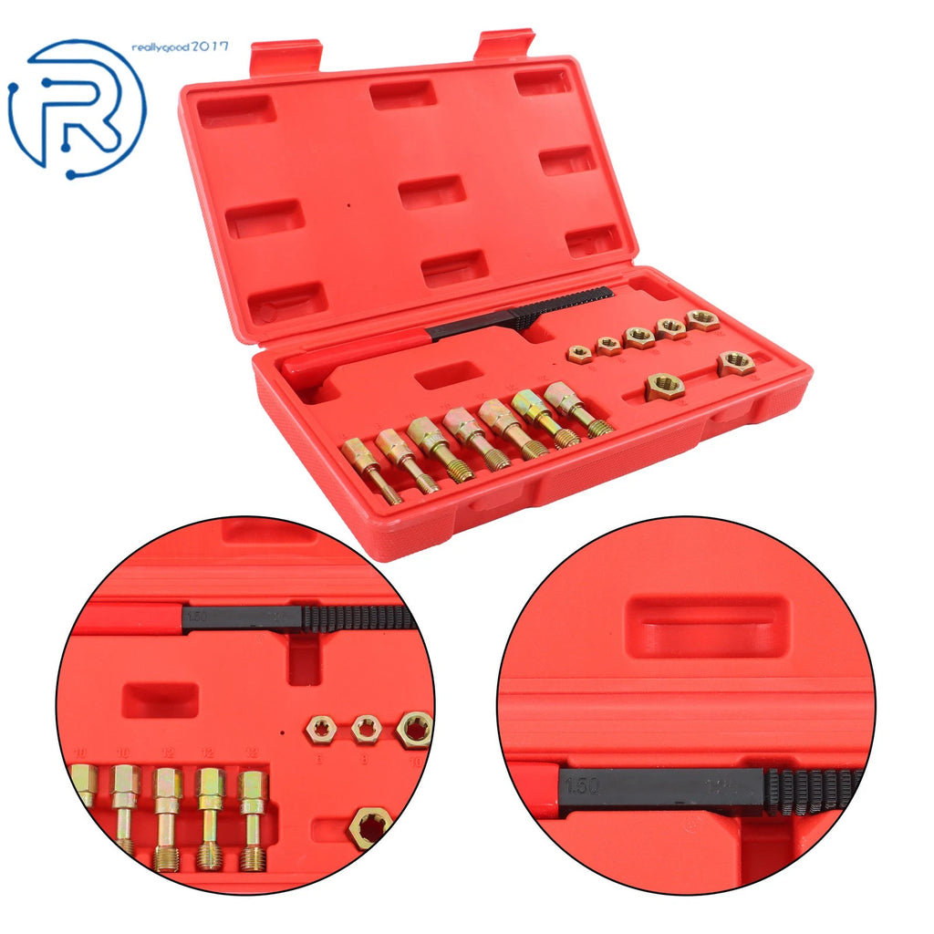 15pcs Metric Thread Chaser Set for Automotive Repair (M6–M12)