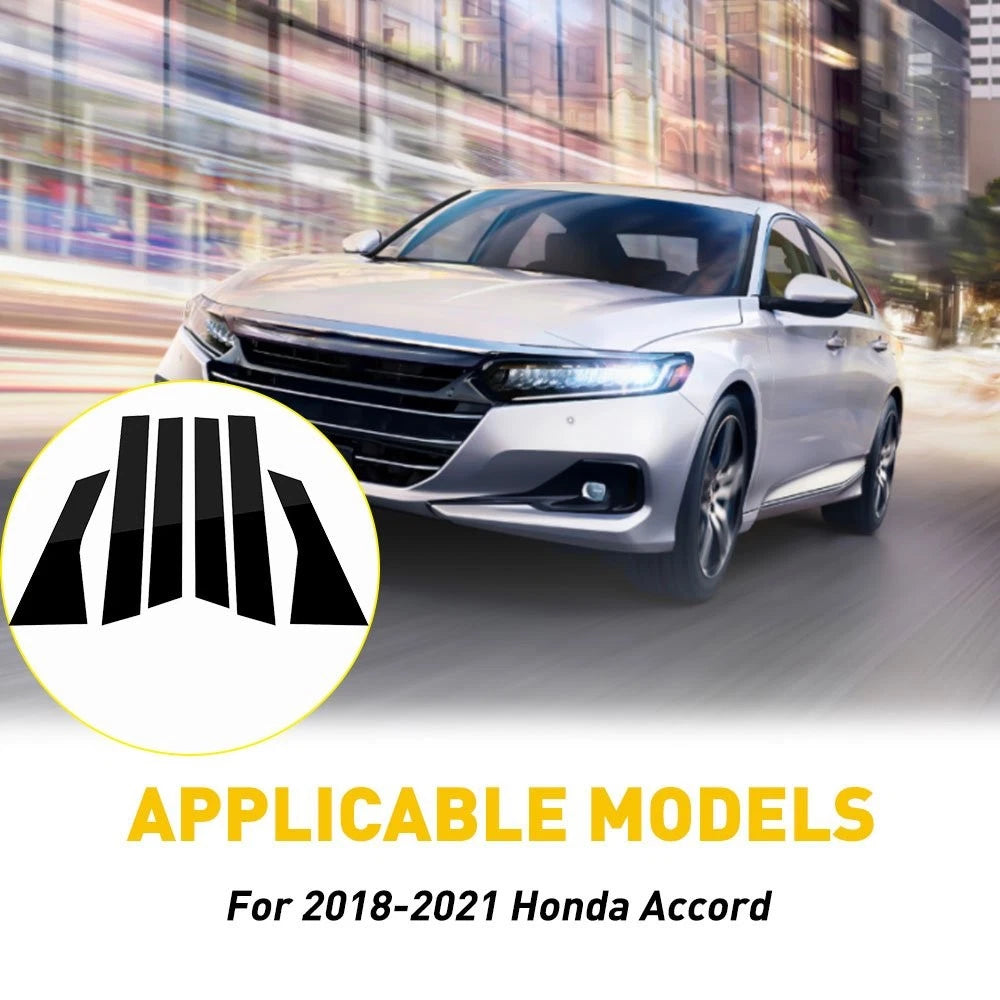 Pillar Black Window Posts Door Trim Cover for Honda Accord (2018–2021)