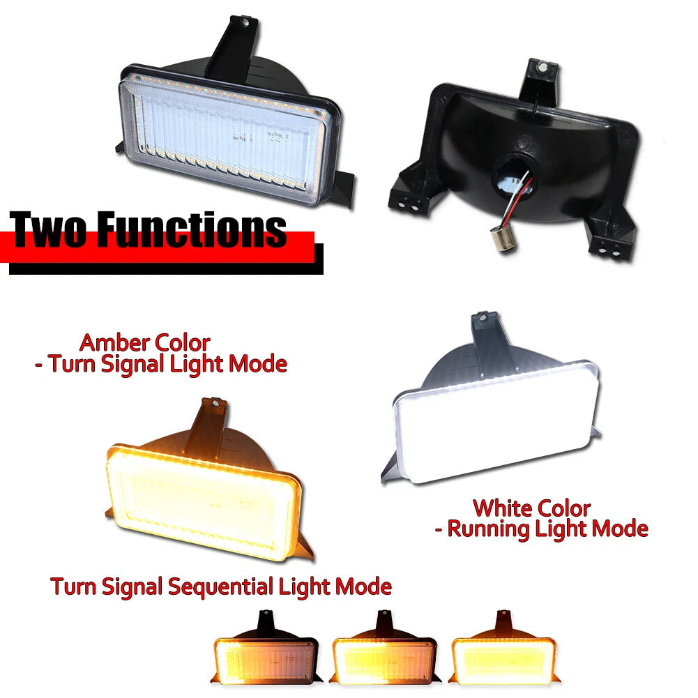 Clear Switchback LED Signal Blinker Corner Lights for Chevrolet GMC Pickup