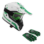 Youth ATV Helmet Goggles Gloves Set for Kids Off Road Motorcycle (DOT)