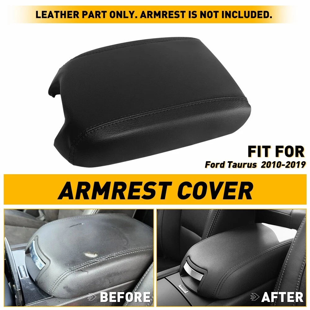Leather Center Console Lid Armrest Cover for Ford Taurus (2010–2019)