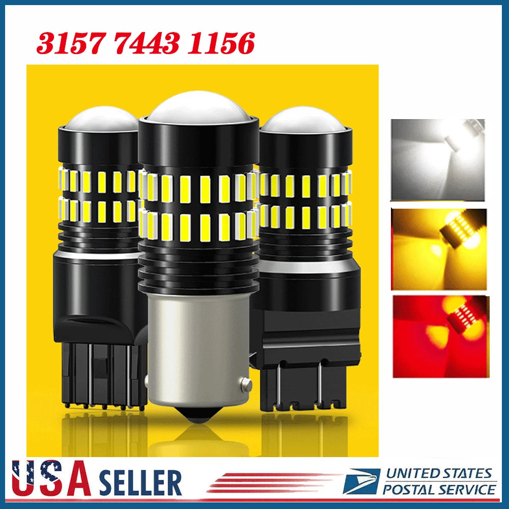 2X AUXITO 1156 3157 7443 CANBUS LED Indicator Signal Bulb for