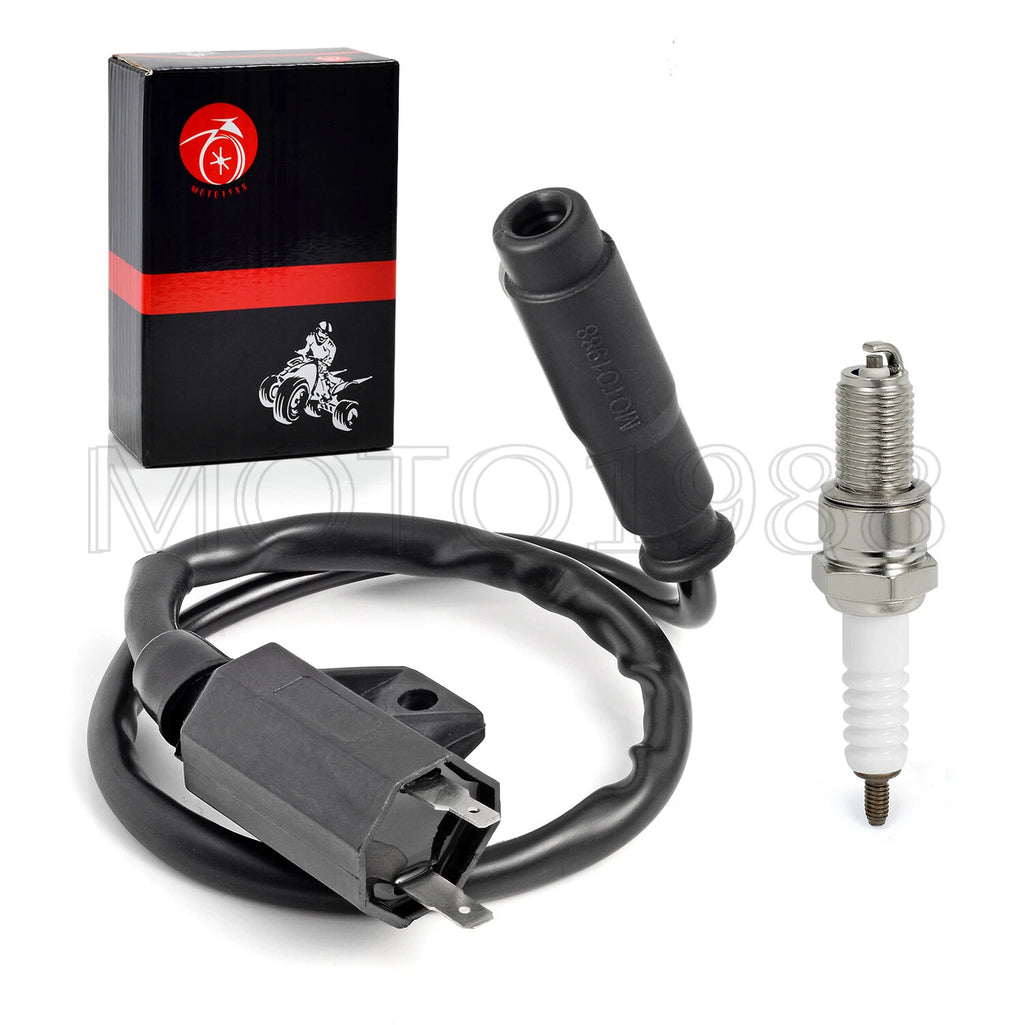 Ignition Coil Spark Plug with Cap for Kawasaki Bayou 400 (1993-1999)
