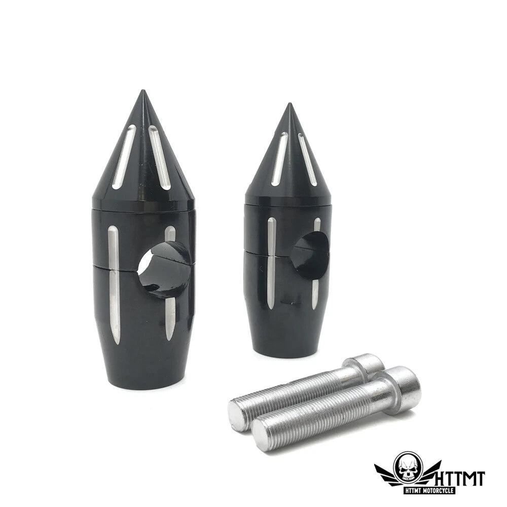 1" Black Motorcycle Spike Handlebar Risers for Universal Models (25mm, 5")
