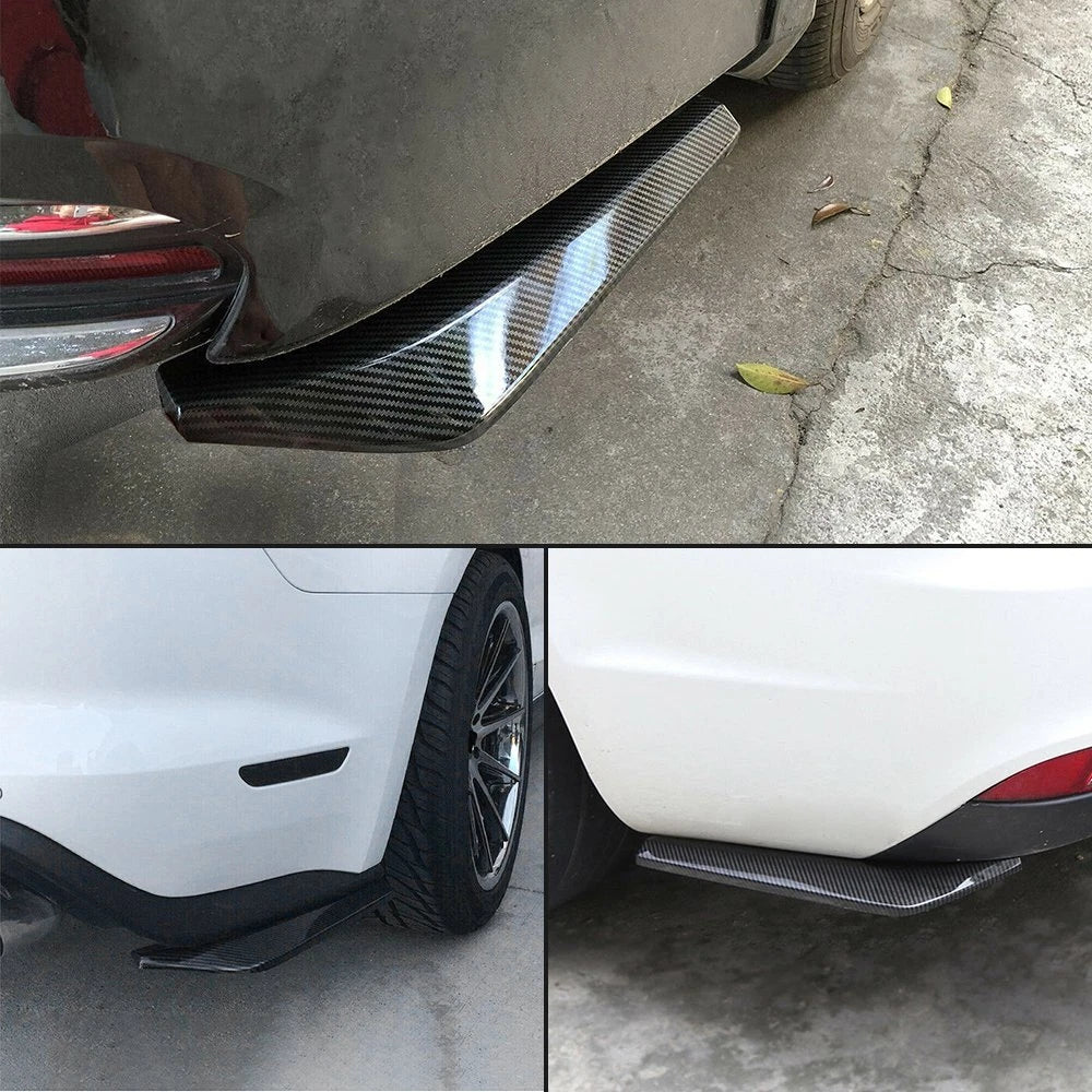 2X Carbon Fiber Rear Bumper Lip Diffuser for Car