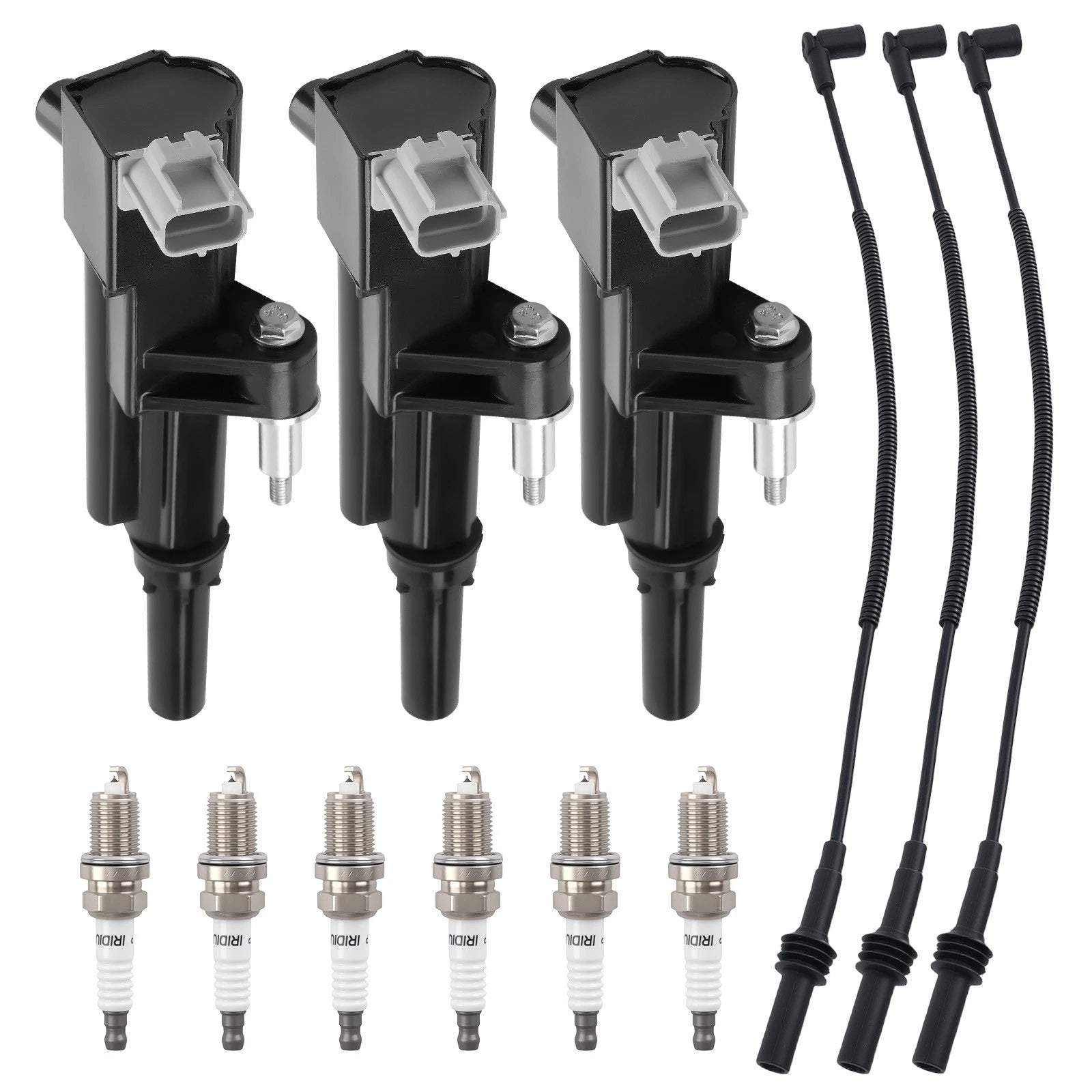 3x Ignition Coil 6x Spark Plug 3x Wire for Dodge Ram Dakota (2011) UF640