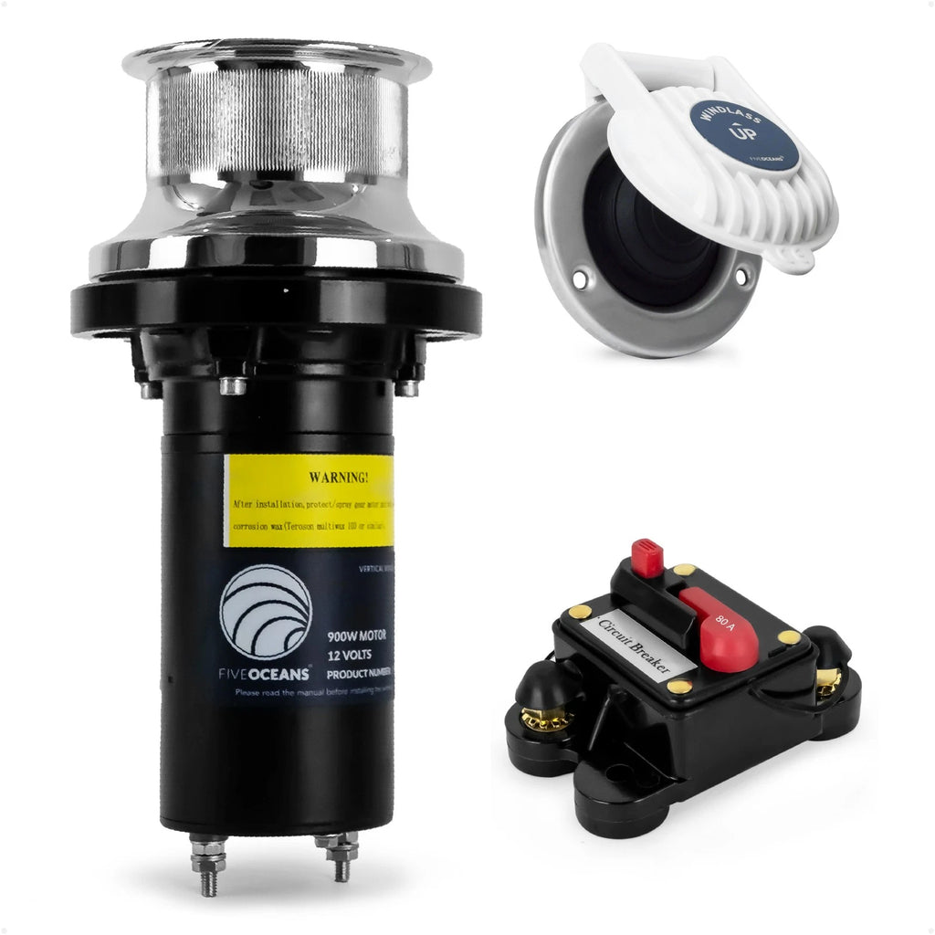 12V Vertical Mounted Winch for Five Oceans Arctic Capstan (900W)