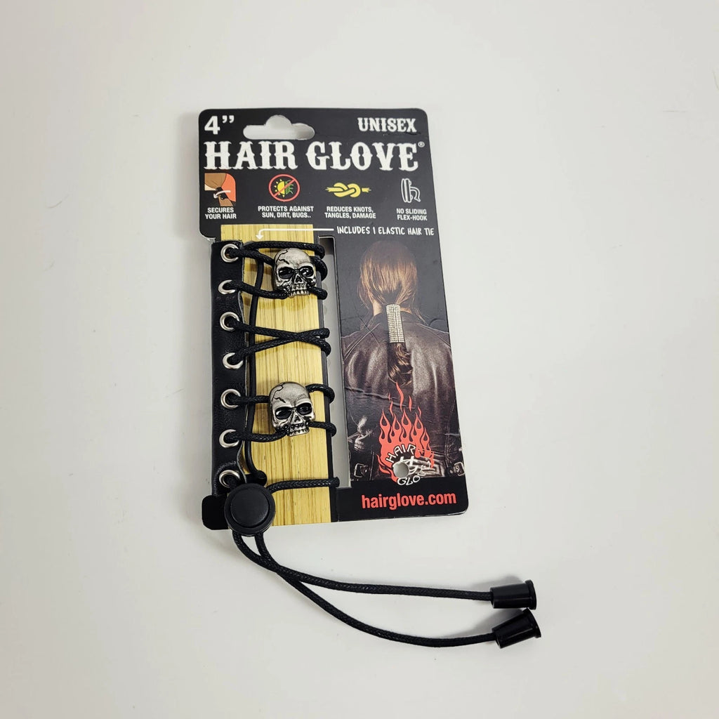 Hair Glove Leather Skull Lace Up Ponytail Holder Style #34025