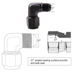 2x 6/8/10/12AN Female to Male Bulkhead Flare Adapter Swivel Hose Fitting 90°