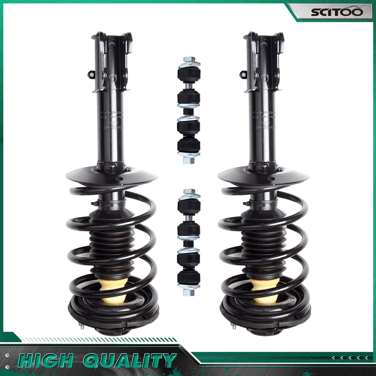 4pc Front Strut w/ Coil Spring & Sway Bar End Link for PT Cruiser (2001–2010)