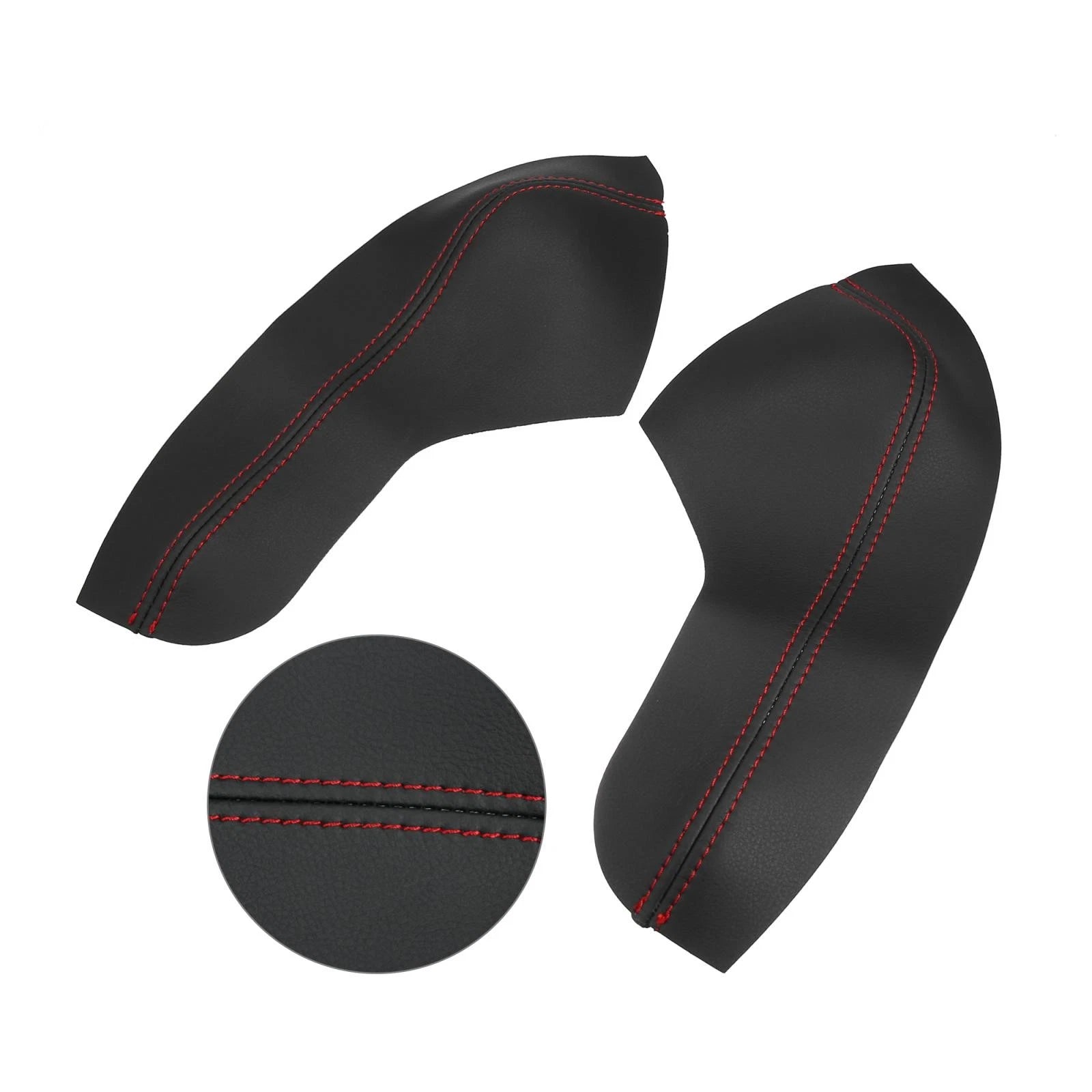 Set of 4 Door Armrest Covers for Honda Civic (2016–2020) Black Red Line