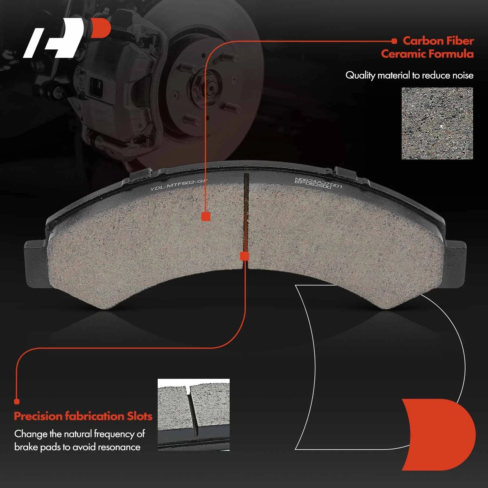 Set of 4 Front Ceramic Brake Pads for Chevy LCF 3500 (2003–2009)