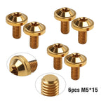 Set of 6 M5x15mm Torx Head Screws for Universal Bike Motorcycle Gold