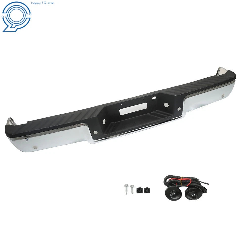 Chrome Steel Rear Step Bumper for Ford F-150 (2004–2006) with Sensor