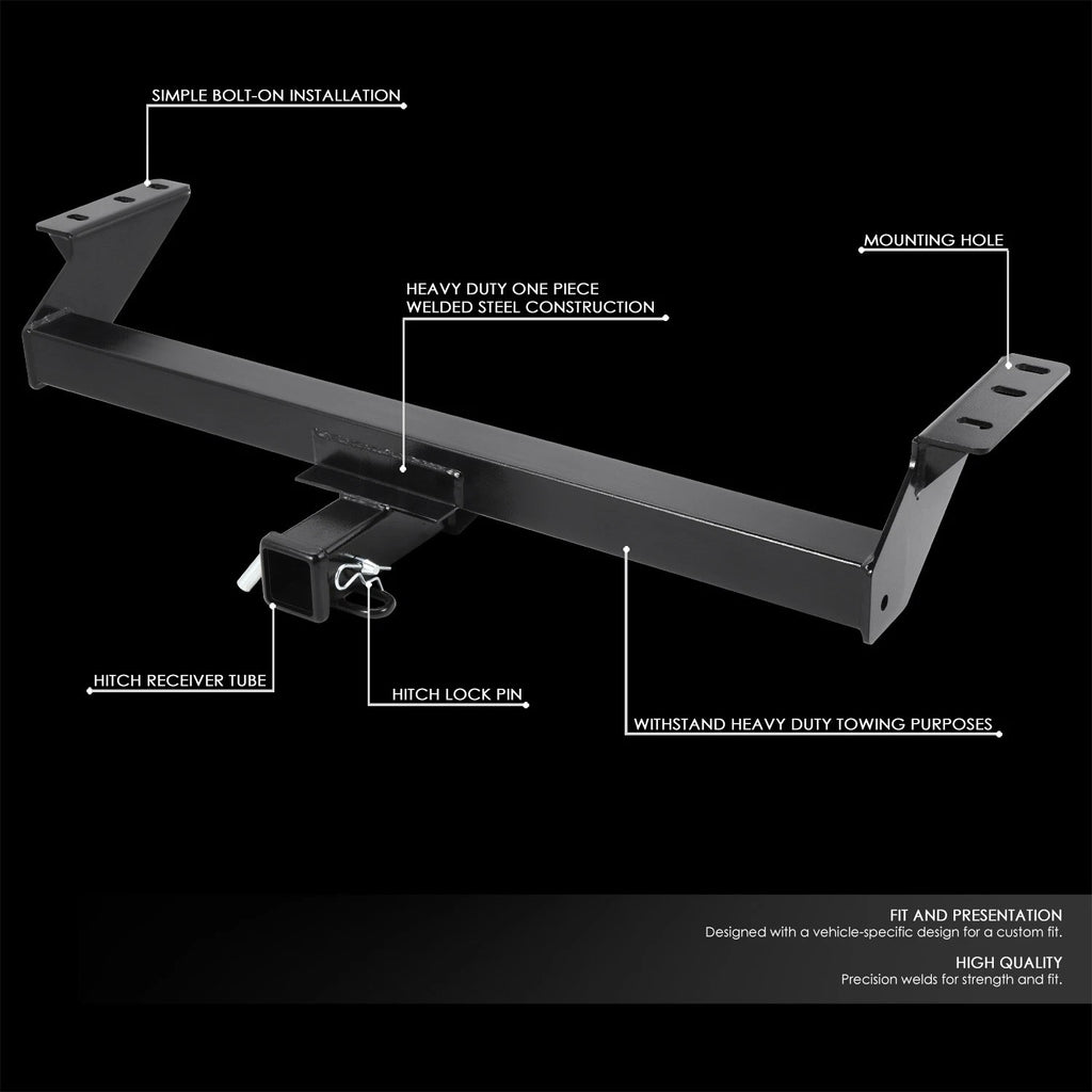 Class-3 Trailer Rear Bumper Tow Hitch Receiver 2" for Ford Ranger (2012–2018)