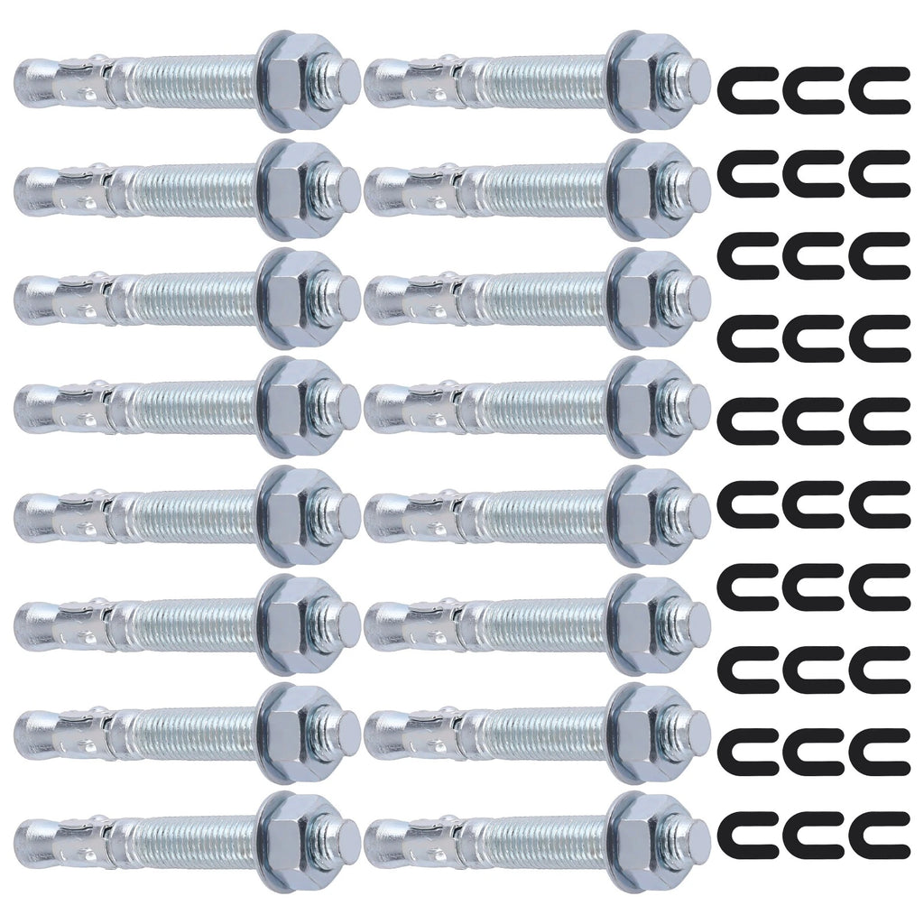 Set of 16 Wedge Anchor Bolts & 30 Shims for Lift Installation