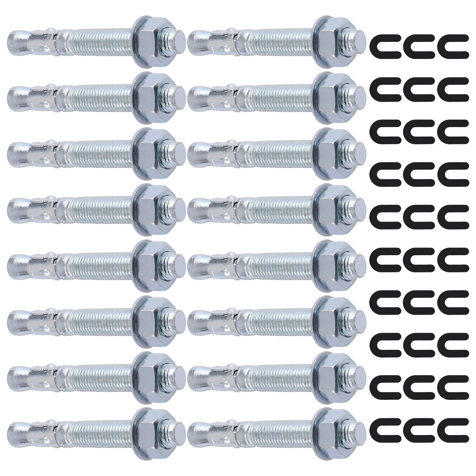 Set of 16 Wedge Anchor Bolts & 30 Shims for Lift Installation