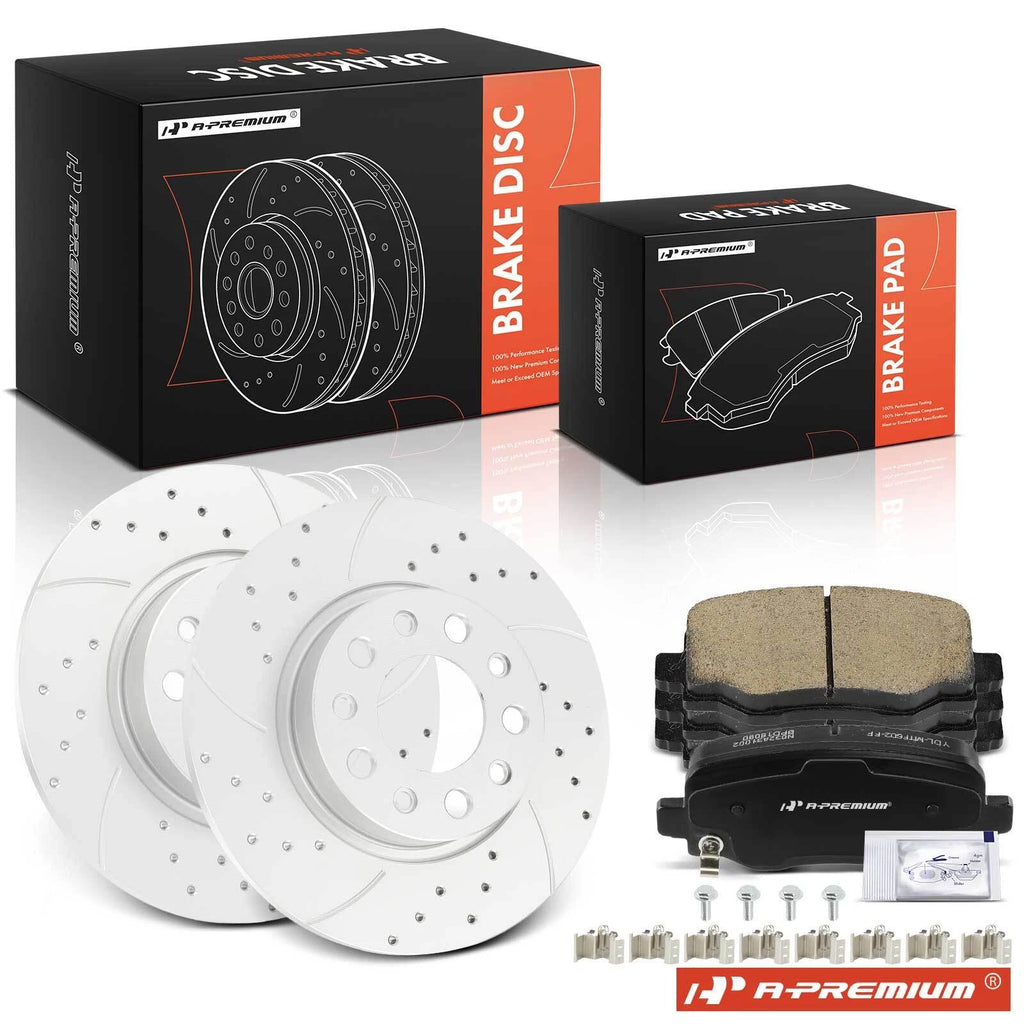 Rear Drilled Brake Rotors & Ceramic Pads for Jeep Renegade (2015–2022)