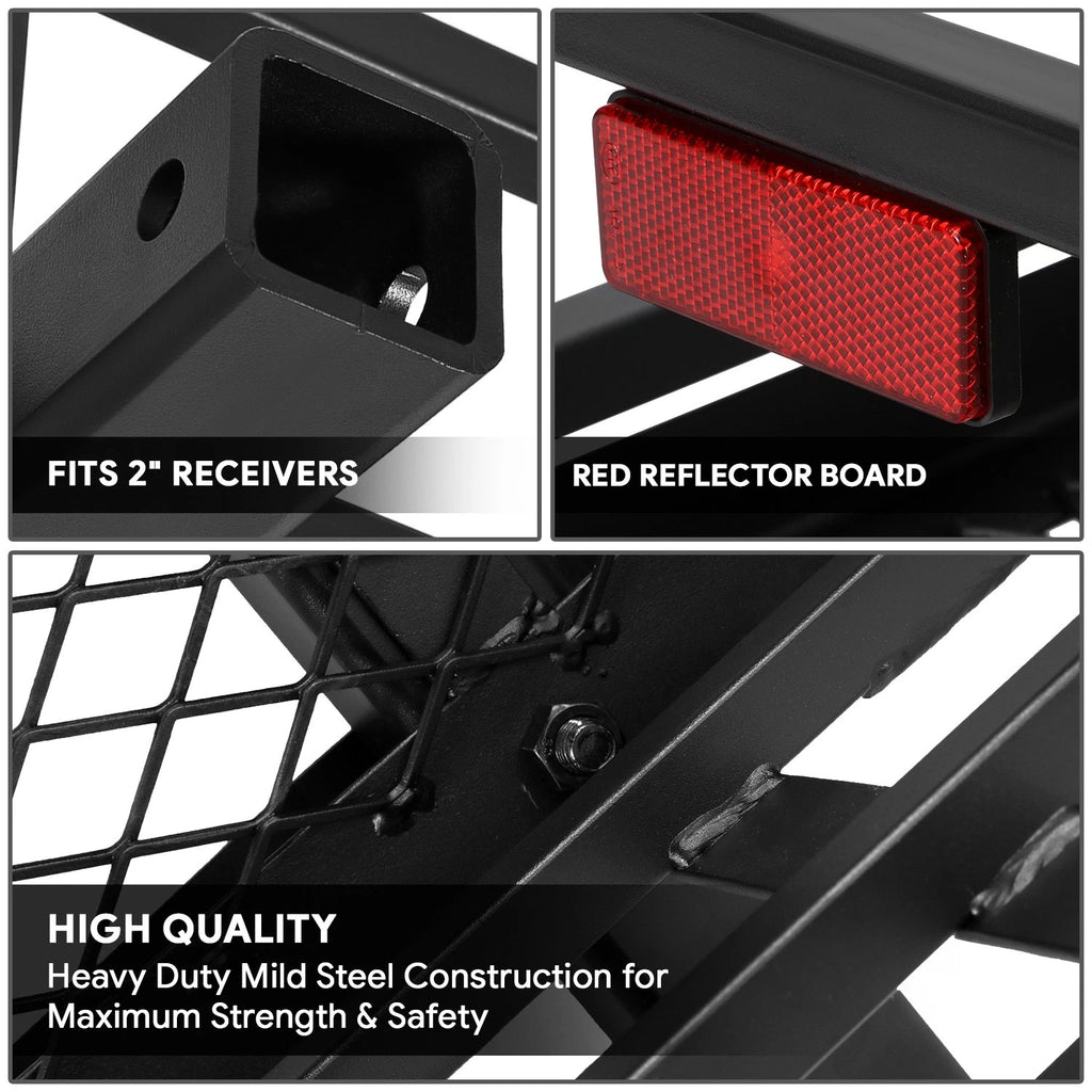 2" Receiver Hitch Mount Cargo Carrier Basket for Universal Fit
