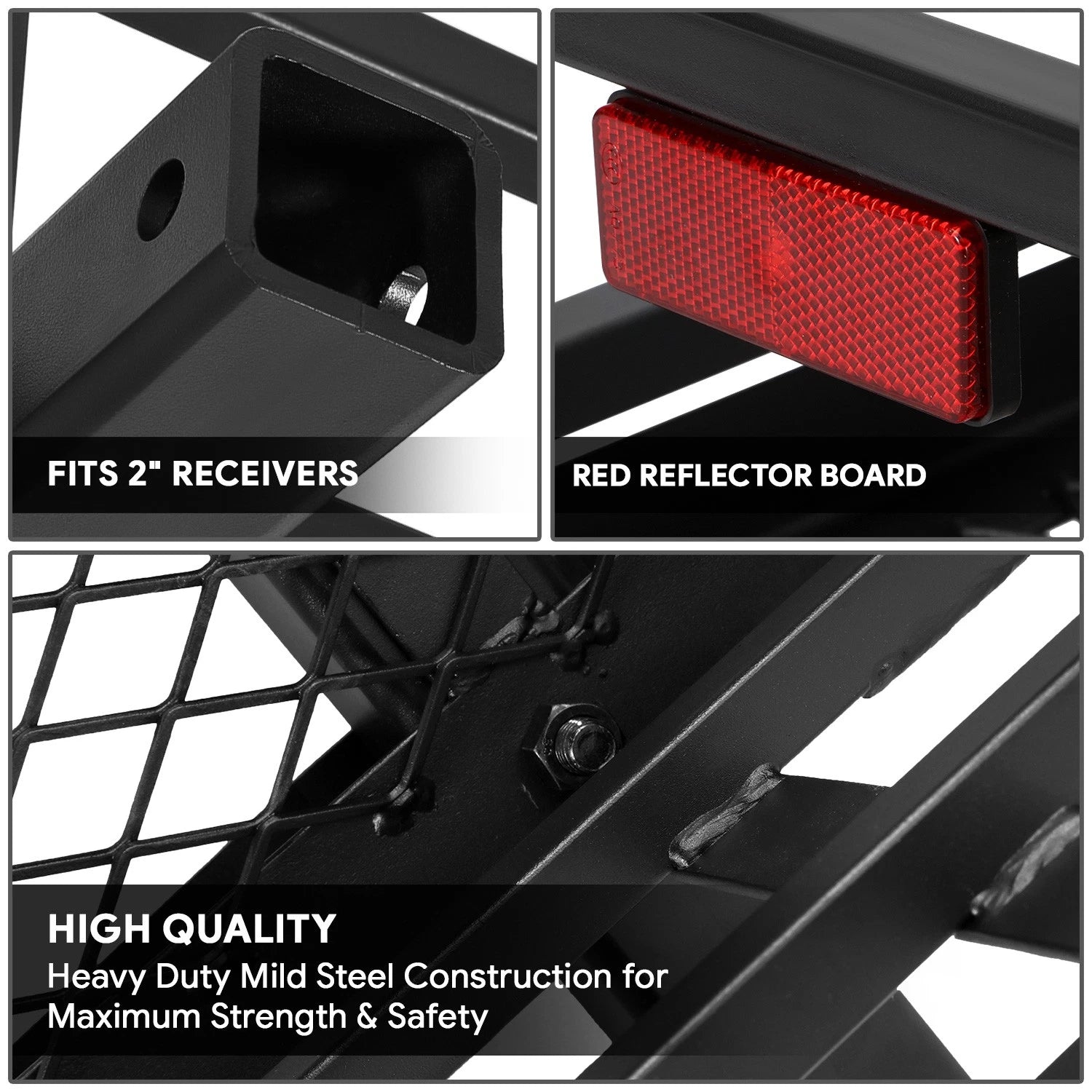 2" Receiver Hitch Mount Cargo Carrier Basket for Universal Fit