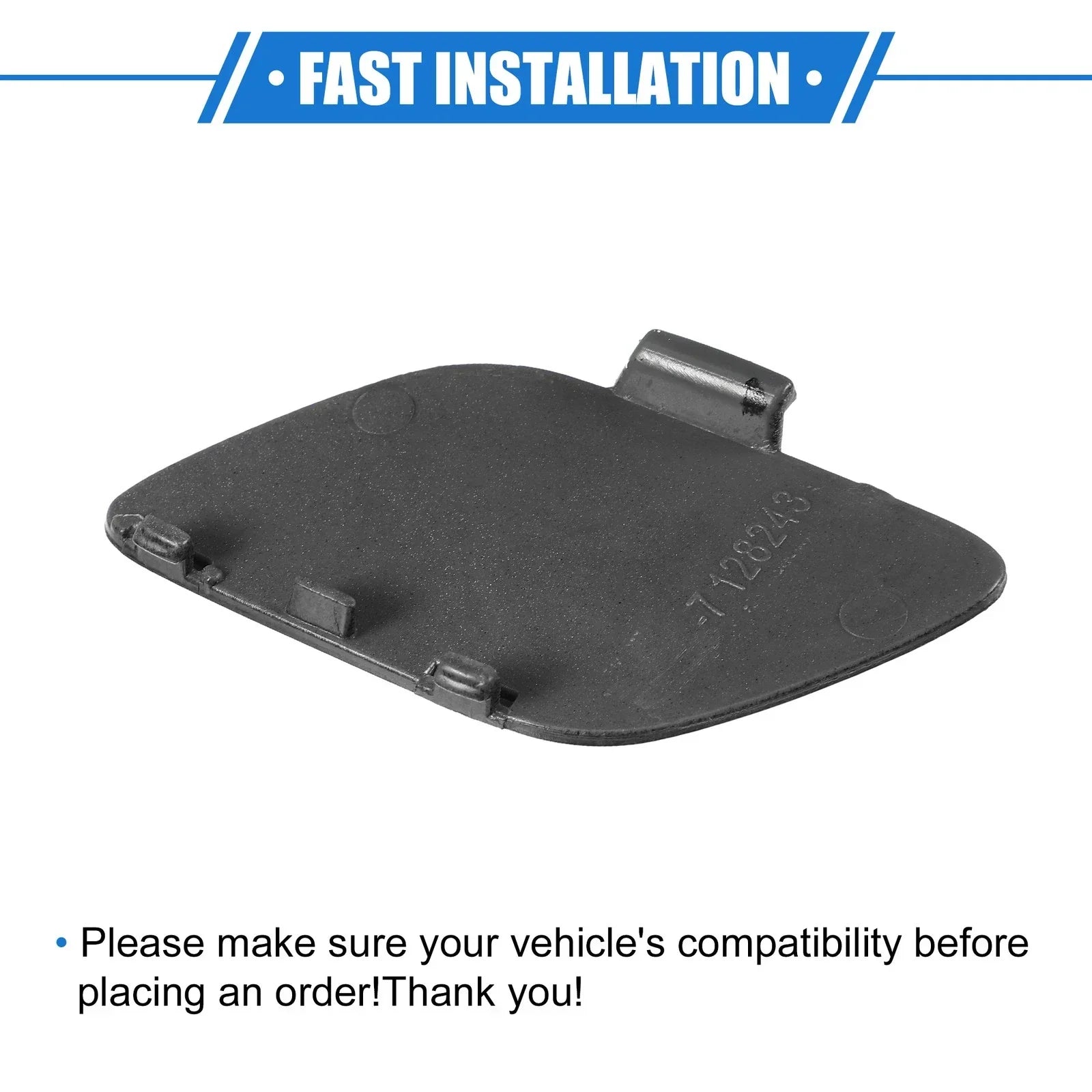 Tow Hook Eye Hole Cover Cap Plastic Black Front Right for BMW E93 (2007 - 2010)