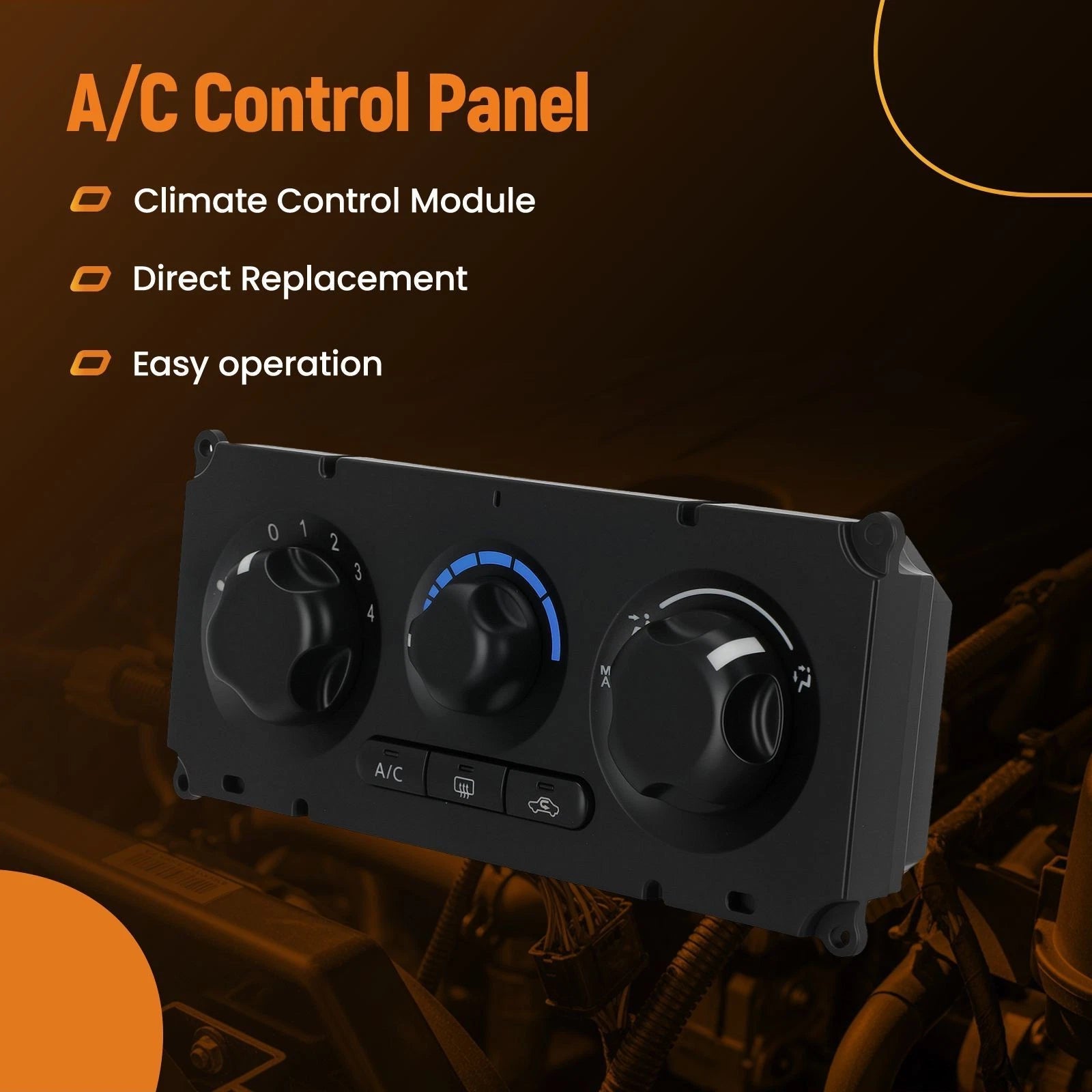 A/C Panel Switch Control Unit for Nissan D40 (2007–2012) 27510-EB700 Black ABS