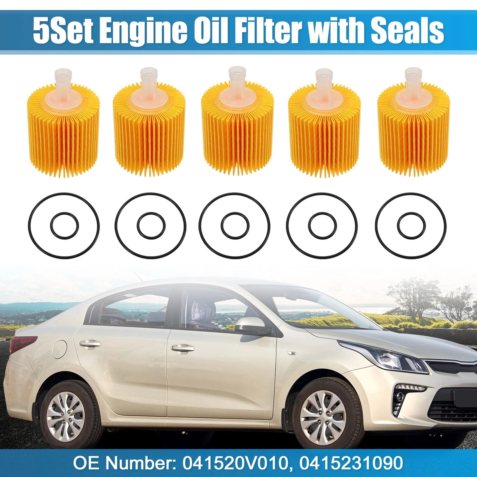 Set of 5 Engine Oil Filters 04152-YZZA1 04152-31090 04152-YZZG1 for Toyota Avalon 