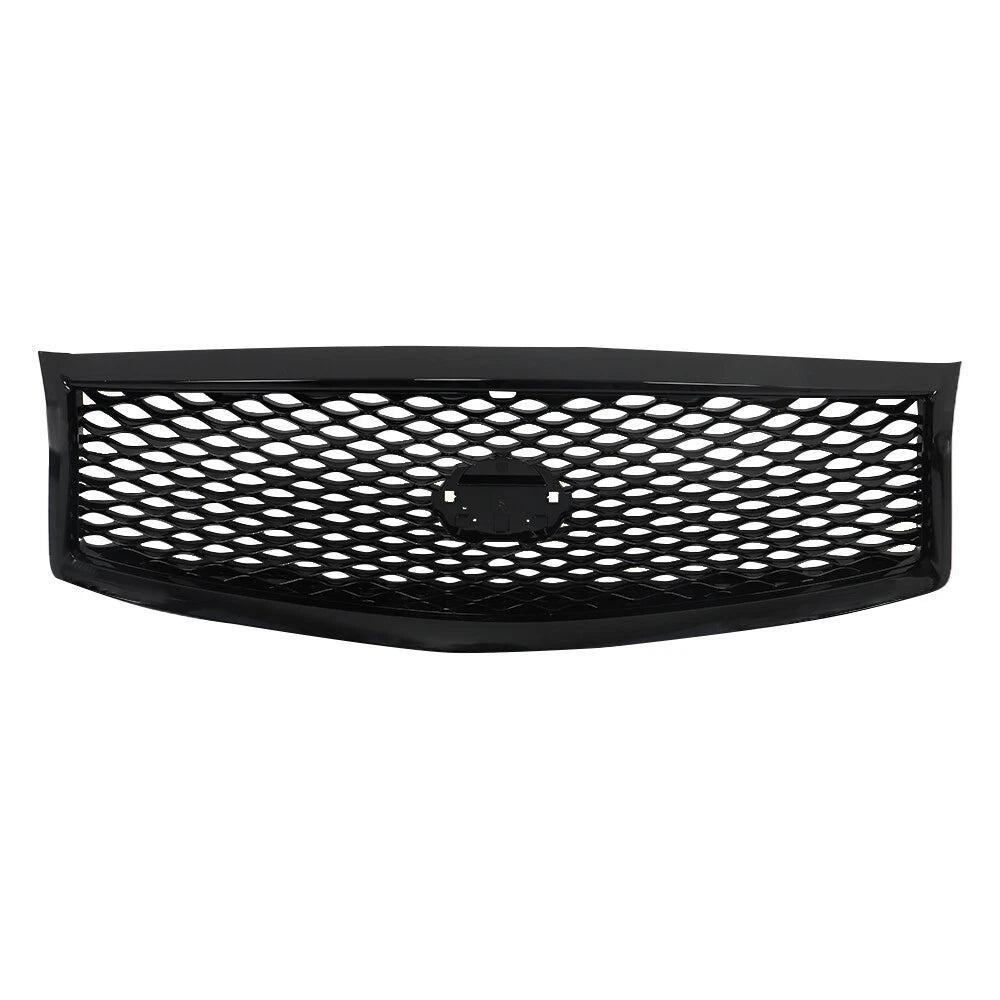 Front Upper Grille for Infiniti Q70 Q70L (2015–2019) Glossy Black with Camera Option