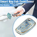 2X Smart Key Fob Case Cover for Nissan Rogue Frontier (Durable TPU, Blue)