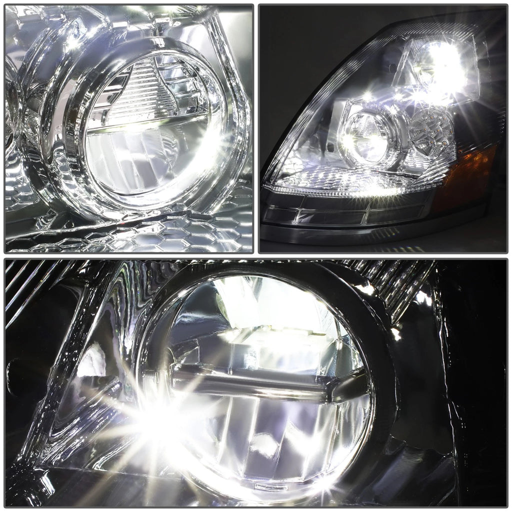 LED DRL Turn Signal Headlight Lamps for Volvo VN VNL VNM (2003–2017) Chrome
